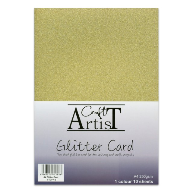 Craft Artist Craft Artist A4 Glitter Card Gold | 10 sheets