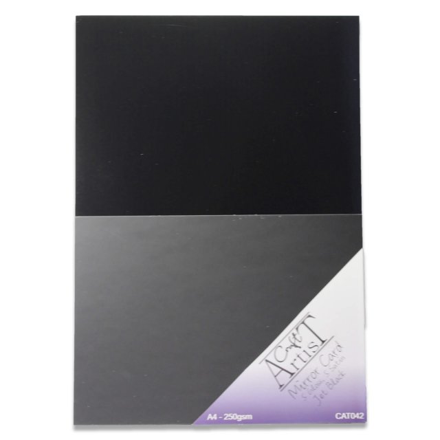 Craft Artist Craft Artist A4 Mirror Card Jet Black | 10 sheets