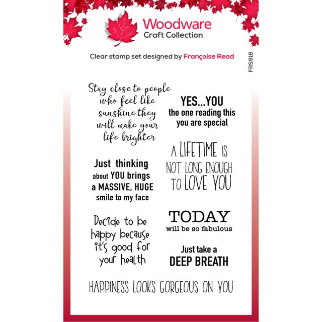 Woodware Woodware Clear Stamps Happy Motivation | Set of 8