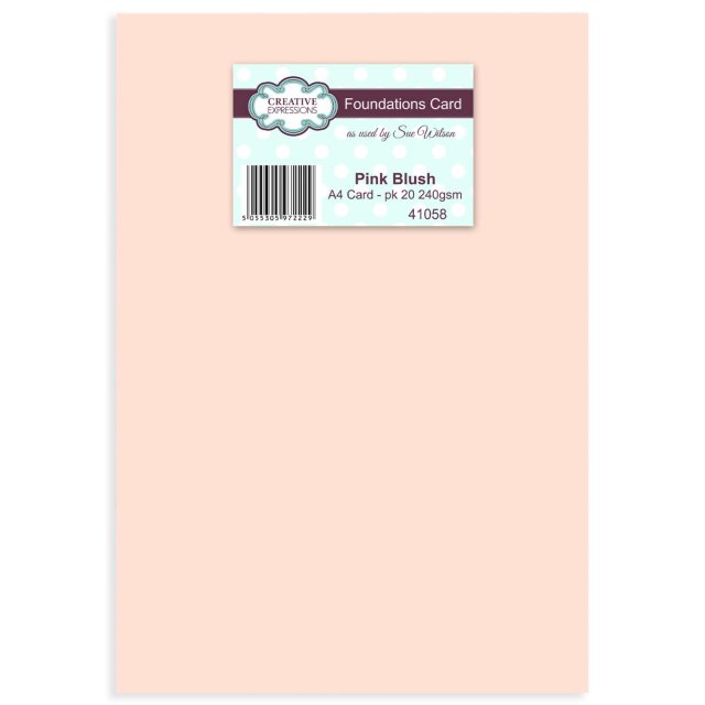 Creative Expressions Foundation A4 Card Pack Pink Blush