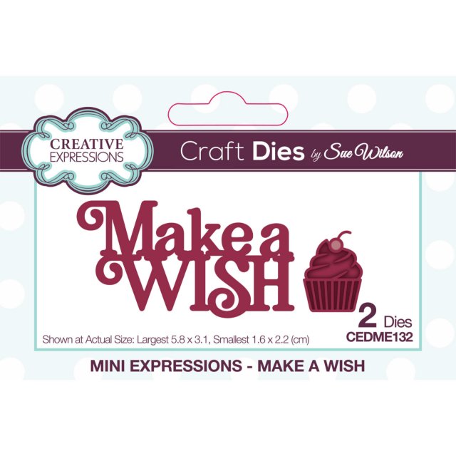 Sue Wilson Sue Wilson Craft Dies Mini Expressions Collection Make A Wish | Set of 2