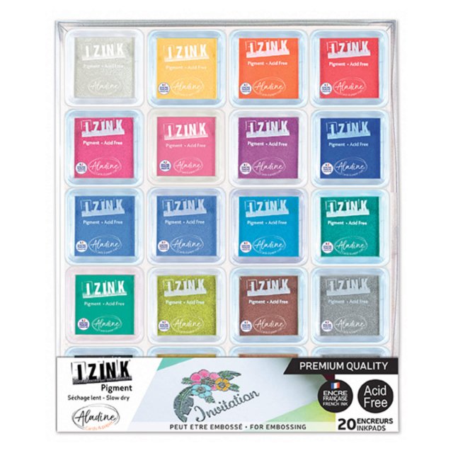 Izink Aladine Izink Pigment Ink Pad Set | Set of 20
