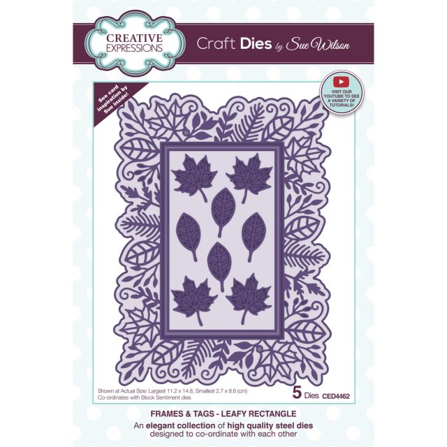 Sue Wilson Sue Wilson Craft Dies Frames & Tags Collection Leafy Rectangle | Set of 5