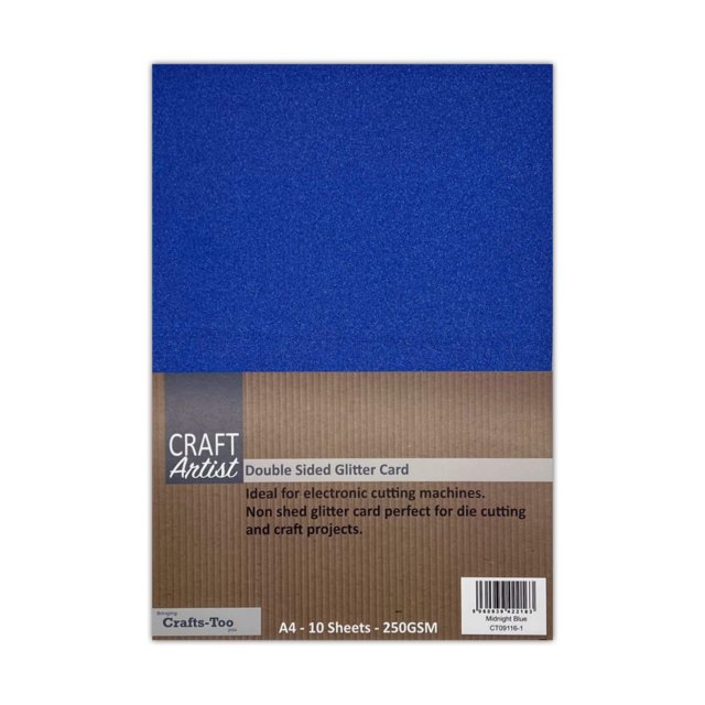 Craft Artist Craft Artist A4 Double Sided Glitter Card Midnight Blue | 10 sheets