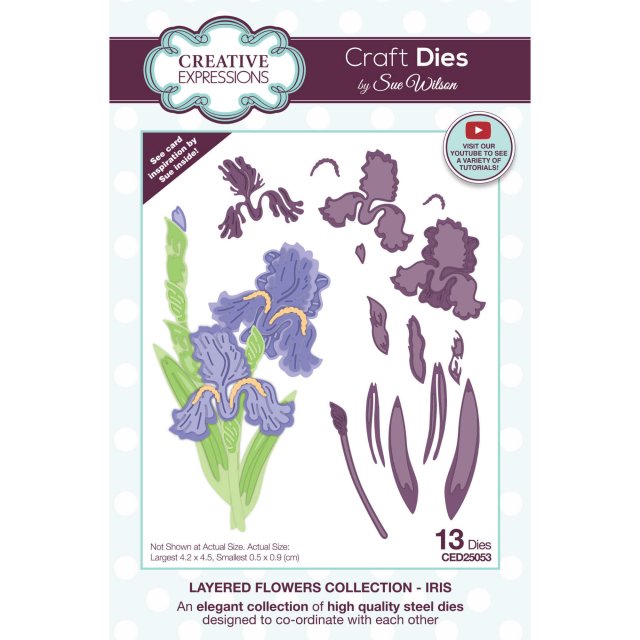Sue Wilson Sue Wilson Craft Dies Layered Flowers Collection Iris | Set of 13