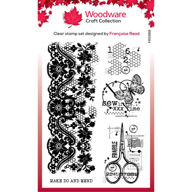 Woodware Woodware Clear Stamps Sew Little Time | Set of 5
