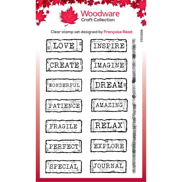 Woodware Woodware Clear Stamps Junk Labels | Set of 15