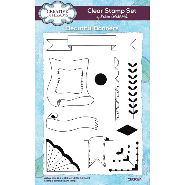 Helen Colebrook Creative Expressions Helen Colebrook Clear Stamp Beautiful Banners | Set of 10