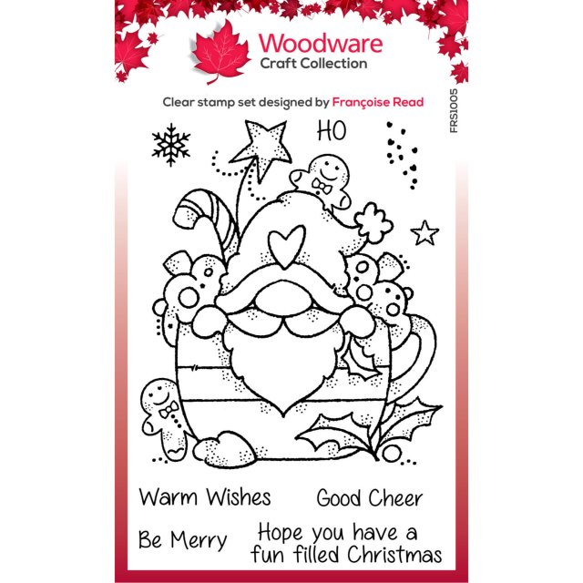Woodware Woodware Clear Stamps Gnome Christmas Cup | Set of 9