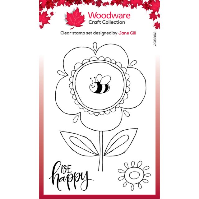 Woodware Woodware Clear Stamps Petal Doodles Be Happy | Set of 4