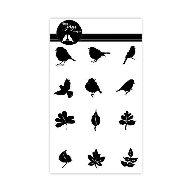 Two Jays Stamps Two Jays Finger Stamps Birds & Leaves | Set of 12