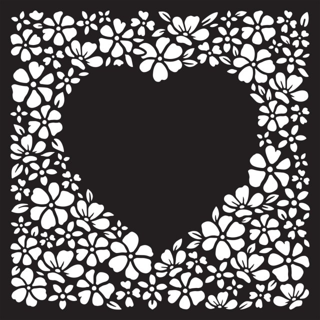 Creative Expressions Stencil by Jamie Rodgers Heart Blossoms | 6 x 6 inch