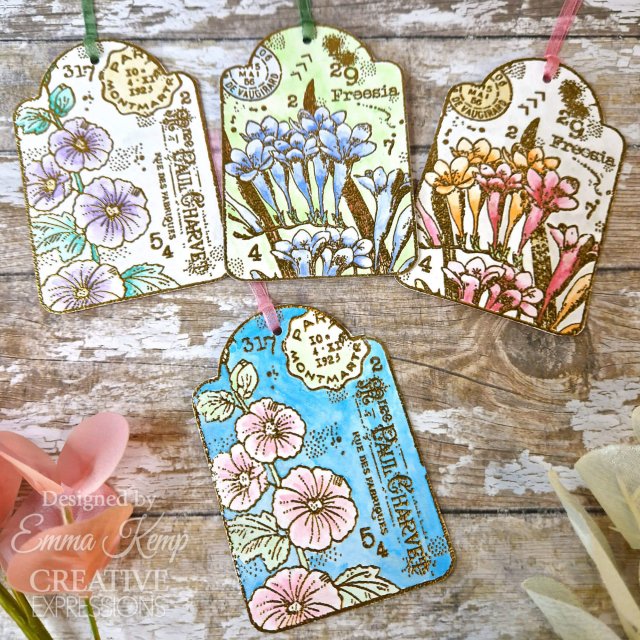 Woodware Clear Stamps Garden Tags | Set of 12