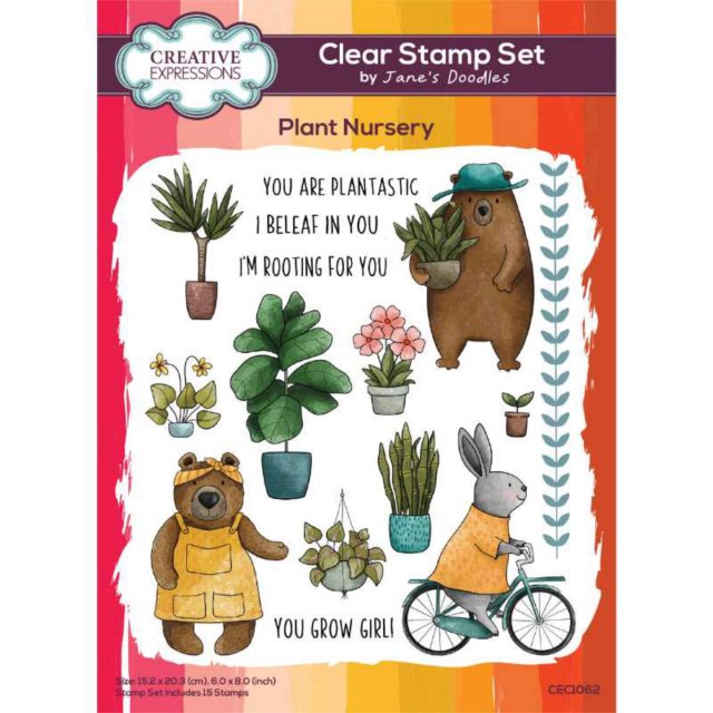 Jane's Doodles Creative Expressions Jane's Doodles Clear Stamps Plant Nursery | Set of 15