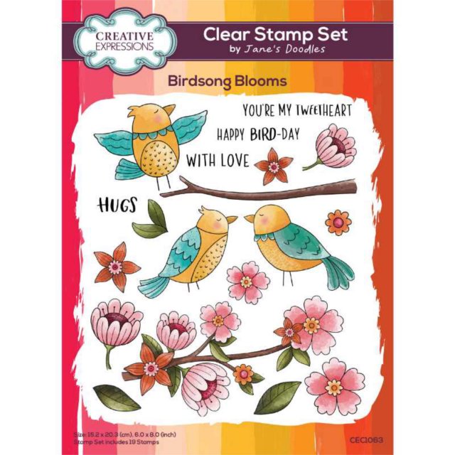 Jane's Doodles Creative Expressions Jane's Doodles Clear Stamps Birdsong Blooms | Set of 19
