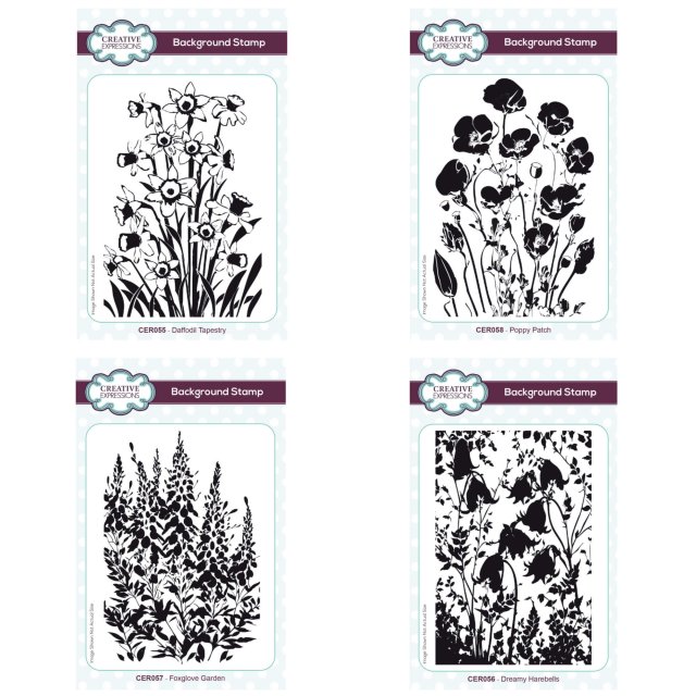 Creative Expressions Creative Expressions Floral Background Rubber Stamp Bundle