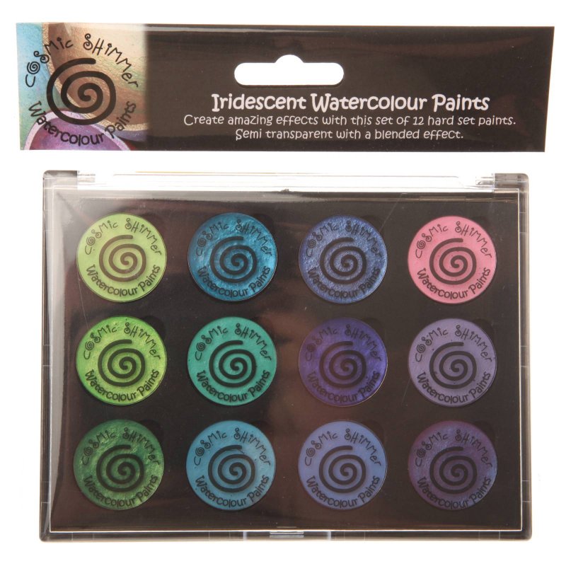 Cosmic Shimmer Cosmic Shimmer Iridescent Watercolour Paint Set 5 Greens & Purples
