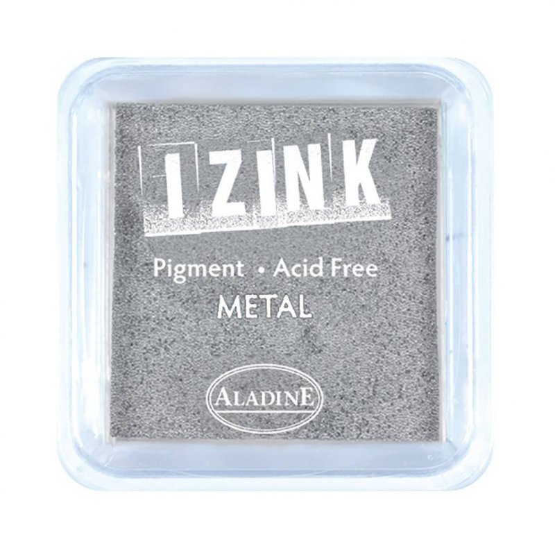 Izink Aladine Izink Pigment Ink Pad Metal Silver | 5cm x 5cm