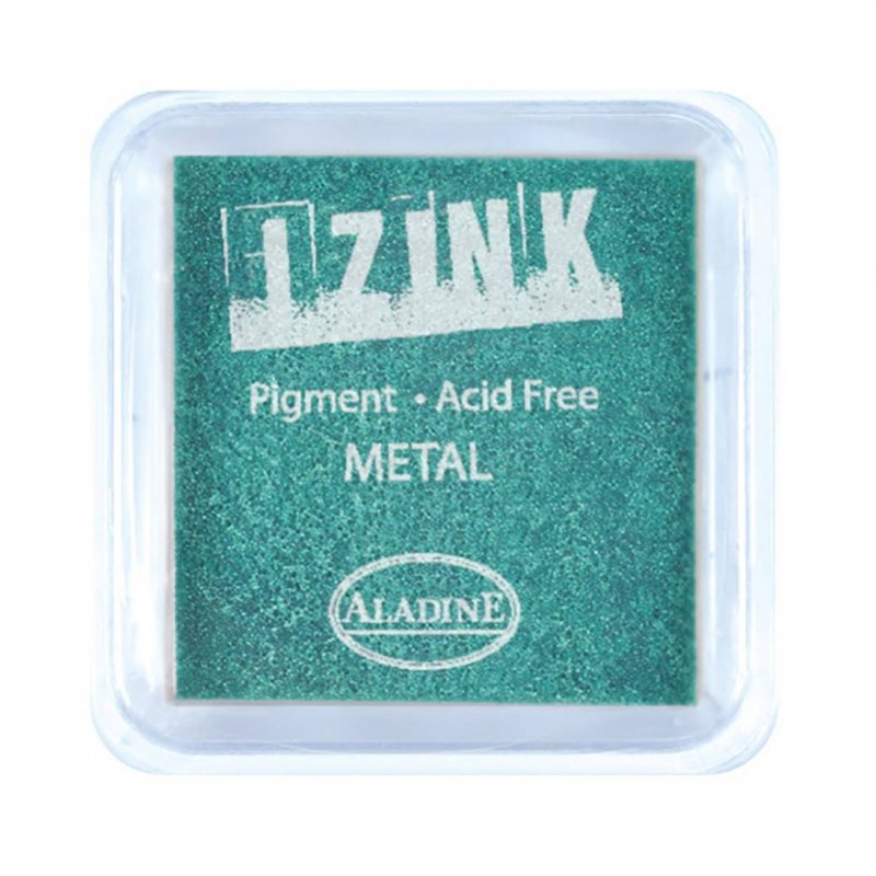 Izink Aladine Izink Pigment Ink Pad Metal Green | 5cm x 5cm