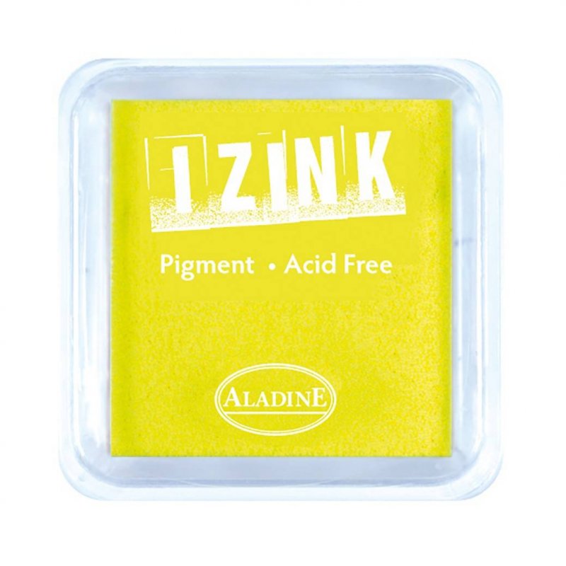 Izink Aladine Izink Pigment Ink Pad Fluorescent Yellow | 5cm x 5cm