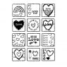 Woodware Woodware Clear Stamps Love Squares | Set of 12